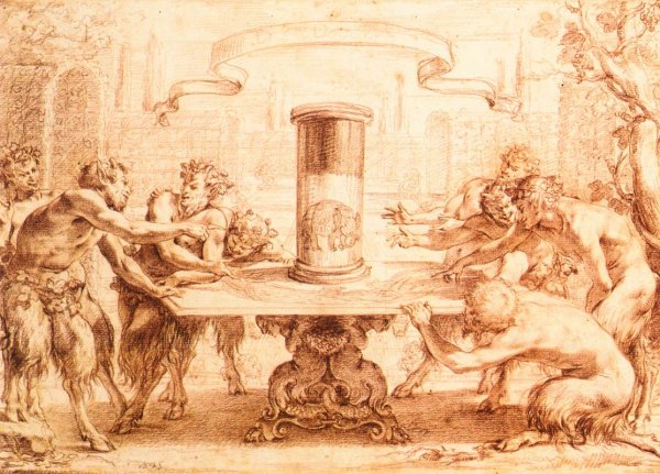 Eight Satyrs Admiring the Anamorphosis of an Elephant c. 1625